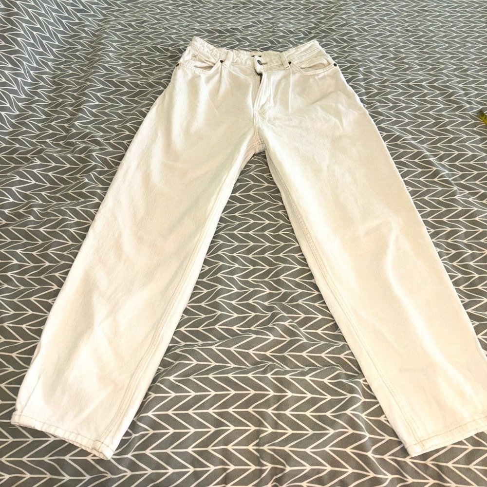 Lee x HM White tapered jeans Sz 8